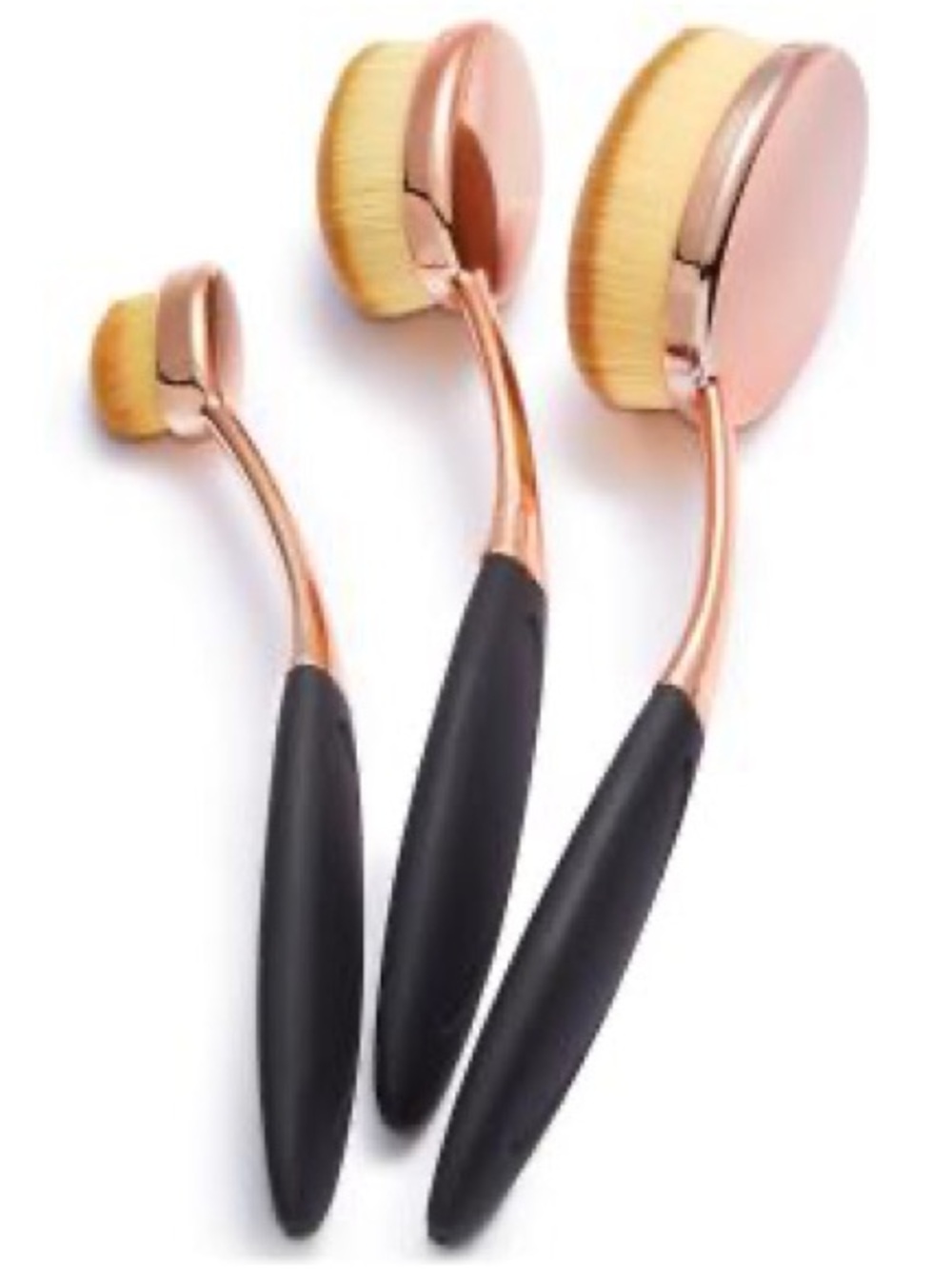 Macy's Rose Gold and Black Facial Makeup Brush Set